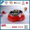 RED High Quality Stainless Steel 18/8 Pet Bowl With Melamine Base, Single Dog Feeder