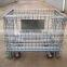 Metal box with wheels, wire mesh cage
