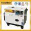 5KVA small three-phase portable silent diesel generator with double mufflers