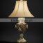 Antique Wood Carved Vase Shaped Table Lamp With Shade, Wooden Desk Lamp Painting With Sexy Leopard, Home Decorative Art & Crafts