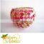 Fabulous Large Wedding Vase Red Yellow Glass Decorative Goblet Blown Mosaic Glass Vases