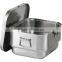 SUS304 Stainless Steel Square Double Wall Pot Food Box Mild Box S