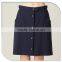 2016 beautiful women black office fashion mini skirts designs with front uadruple-breasted