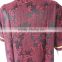 Wine Red Floral Jacquard Pyjamas V-Neck Pyjamas For Sauna Steam Clothes Set Women
