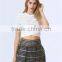 Accept Mini Quantity Order Factory Price New fashion White colour stripe women crops tops