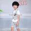 summer boy's check two -piece short sleeve suit fashion new boy suit