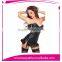 Made in China Black Leahter Steel Bone Corset With Skirt