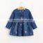 Wholesale children clothes baby girl bow denim frocks