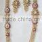 GOLD plated polki Kundan long necklace EARRING Set