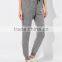 Female Hemp Grey Leisure Knitting Feet Pants