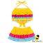 2017 Kids Summer Children Colorful Ruffle Separable Rainbow Little Girl Swimwear Holiday Cake Mini Skirt