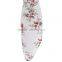 Slip floral printed drawstring waist asymmetric chiffon women dress