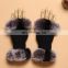 Fashion knitted fingerless gloves rabbit fur weaven gloves