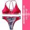 Folk Style Bikini Sexy Red Bandage Swimsuit Swimwear Bathingsuit Women