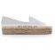 Wholesale high heel espadrilles leather white slip on shoes flat