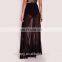 Side High Slip Black Latest Long Skirt Design Chiffon Maxi Skirt