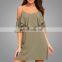 2017 Army Green Summer Girls Spaghetti Strap Mini Dress