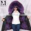 Genuine Raccoon Fur Hooded Lady Warm Winter Parka High Quality Wolf Fur Parka