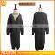 High Quality Black Long Knitted Sweater Side Split Women Cardigan without button