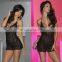 Beautyslove sexy hot open sleepwear black lace red bowknot Halter nightwear Sexy Babydoll