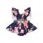 Baby Navy Flower Ruffle Rompers Toddler Girl Overalls Infant Jumpsuit