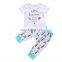 2018 New Fashion Babyl Sets Fox Print Short Sleeve Cotton Baby Boy Girl Boutique Outfits