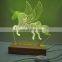 Newest USB 3D LED Lamp Creative Wood Night Lights Table Lamp Wooden Base Acrylic Lamp For Kids