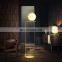 Modern White Glass Globe Shade Floor Lamp Golden Standing Lamp For Bedroom Living Room Home Lighting