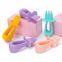 Baby Teething Spoon BPA Free Soft Led Weaning Feeding Silicone Training Spoon And Fork Set For Kids