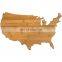 Home Decor USA State Map Shape Bamboo Cutting Table Chopping Block Decorative Board