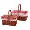rural wind hand-woven cube wicker garden picnic storage baskets with handle 30x20x15cm