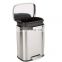 High quality stainless steel 5L 12L 30L 50L dustbin with thin lid large capacity trash can kitchen bathroom pedal bin