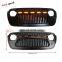 Front ABS grill with metal mesh with 5 led lights For  Jeep Wrangler JK