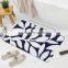 Modern leaf design microfiber bath rug non slip bath mat