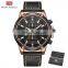 Mini Focus MF0175G Original Men Quartz Wristwatch Waterproof Chrono Date Leather Strap Classic Watch for Men