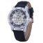 Winner 614 Simple Mechanical Automatic Luxury Watches Men Leather Hollow Out Wristwatches Mechanical Watch