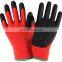 15 G Blue Nylon Lining  Black Foam Nitrile Coated Rough Finished Work Gloves