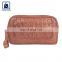 Eye Catching Design Hot Selling Stylish Swiss Cotton Lining Genuine Leather Makeup Pouch Cosmetic Bag for Bulk Buyers