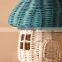 Hot Selling Rattan Mushroom Table Lamp, Wicker Small Colorful Lampshade Decorative Kid's Room Cheap Wholesale