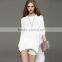 2016 new arrival Summer new fashion women's batwing half sleeve loose linen sweater with hollow flower style