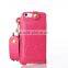 Luxury metal pu leather case with card slot for iphone SE/5/5S Thin holder full back cover with string for iphone SE/5S