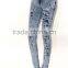 Washed Destroyed Skinny Jeans High Waist Rise Denim Women Ripped