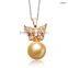 high quality wholesale fashion women butterfly big pearl pendant necklace