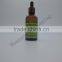 amber glass bottle with dropper and printing
