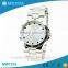 luxury alloy case steel band water resistant japan mov't Stainless Steel Watch