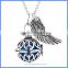 Angel Wing Peace Symbol Metal Cage Chime Box Musical Sound Bell Ball Pendant Pregnancy Necklaces For Mother And Baby BAC-M052