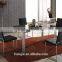 Z629 stackable black and white leather dinner chair
