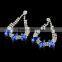 2016 trendy brass diamond jewelry glass earrings, factory price earrings for brazil market