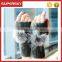 V-410 fashion crochet knitting fingerless mittten gloves with fur pom knit arm warmer