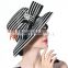 New Arrival Satin Ribbon Make Church Hats For Women Black And White